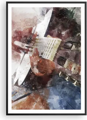 Produktbild von Gerahmtes Poster - Schwarzer Rahmen - Gitarre Musik - 70x100 cm - Wand Bild - Wanddeko - Wandbilder - Kunstposter - Wandposter - Bilderrahmen - Bilder - Kunstdruck - Wandbild - P2BPA70x100-4000