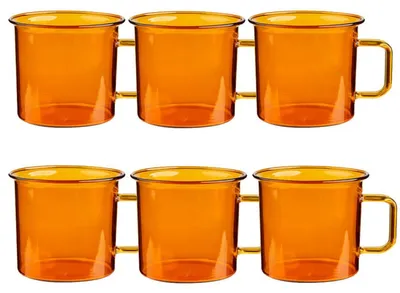 Produktbild von Muurla Teeglas Tasse Amber aus hitzebeständigem Glas (6er-Set)