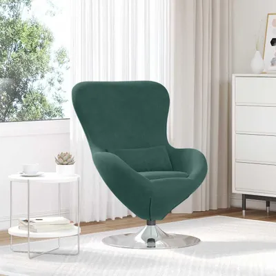 Immagine prodotto di Poltrona - Sedia girevole - Poltrona relax - Divano - Velluto verde scuro - Girevole a 360°