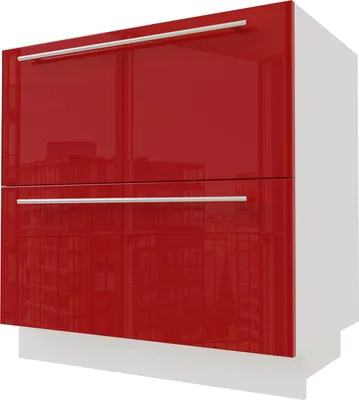 Produktbild von Schubladenunterschrank BRERRA 80cm HETTICH Vollauszug Farbe wählbar BR-D2A/80/1A,RAL 3002 karminrot Hochglanz,weiß