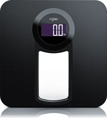Immagine prodotto di Bilancia pesapersone digitale MyBeo - bilancia pesapersone dal design sottile - vetro di sicurezza da 6 mm - ampio display LCD, max. 150 kg, risoluzione di misurazione 0,1 kg, accensione e spegnimento automatici