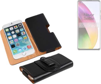 Produktbild von K-S-Trade Schützhülle Handyhülle kompatibel mit OnePlus 8 Holster Gürtel Tasche Schutzhülle Handy-Tasche Smartphone Case Seitentasche schwarz 1x