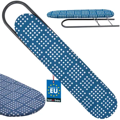 Immagine prodotto di KOTARBAU® Asse da stiro per maniche, 50 x 11 cm, per stirare le maniche di camicie o bluse. Piccolo asse da stiro con custodia protettiva, blu