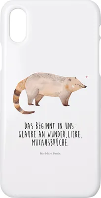 Produktbild von Mr. & Mrs. Panda Iphone 10 Handyhülle Nasenbaer - Weiß - Geschenk, Nasenbären, Handy, Rüsselbär, Nasenbär, Bär, Cover, X, Lustige Sprüche, Hülle