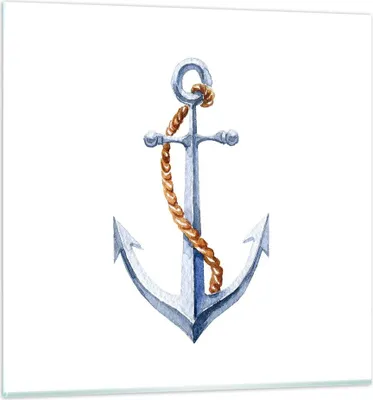 Produktbild von Bilder auf glas - Anker Seil Segeln Meer - 70x70cm - Glasbilder - Wandbilder - Kunstdruck - zum Aufhängen bereit - Wanddekoration aus Glas - Glas Bilder - Wandbild auf Glas - Einteilig - GAC70x70-2851