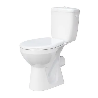 Produktbild von CERSANIT MITO Stand- WC Toilette Keramik Komplett Set mit Spülkasten WC- Sitz aus Polypropylen , für Waagerechten Abgang Wasseranschluss