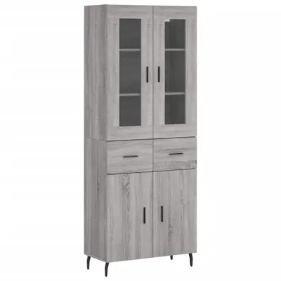 Immagine prodotto di Credenza Grigio Sonoma 69,5x34x180 cm in Legno Multistrato