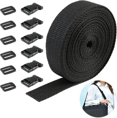 Obrázek produktu pro Vodítko pro psy, délka 6 m, šířka 25 mm, černé, s pevnými sponami