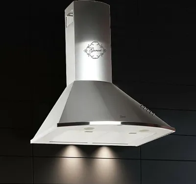 Produktbild von GURARI Wandhaube GCH 046.6 IS mit Abluftschlauch 150mm, Dunstabzugshaube 60cm, 1000m³/h, Abzugshaube Edelstahl