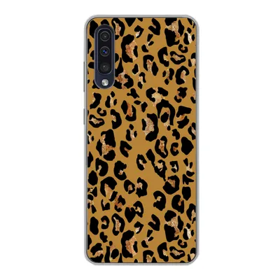 Produktbild von MuchoWow® Handyhülle Schutzhülle Hülle für Samsung Galaxy A30s Pantherdruck - Gelb - Gold Silikon Softcase Handy Hülle - Karteninhaber