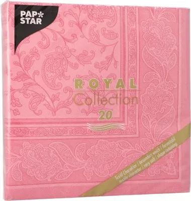 Produktbild von Servietten "ROYAL Collection" 1/4-Falz 40 cm x 40 cm rosa "Ornaments"