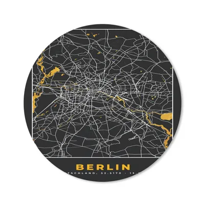 Produktbild von MuchoWow® Mauspad Mousepad Berlin - Deutschland - Karte - Stadtplan - Gold 40x40 cm - Mousepads - Maus Mat - Pad - Mausunterlage - Schreibtisch Accessoires