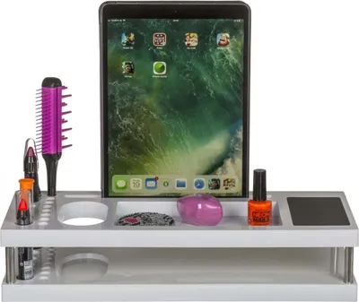 Produktbild von Kosmetik Organizer mit Halterung für Tablet | Farbe: grau