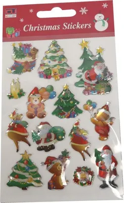 Zdjęcie produktu dla Zestaw 15 wypukłych naklejek bożonarodzeniowych