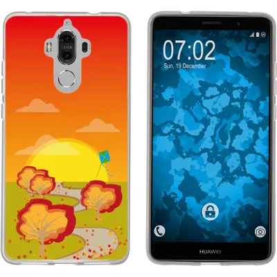 Produktbild von PhoneNatic Case kompatibel mit Huawei Mate 9 Silikon-Hülle Herbst Drache/Kite M2