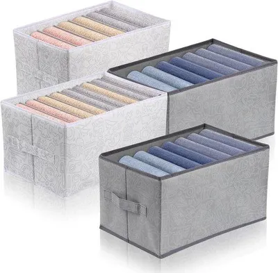 Obrázek produktu pro Organizér do šatní skříně Famanu – úložné boxy na oblečení – 4 kusy – šedé barvy