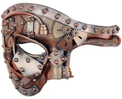 Immagine prodotto di Maschera Steampunk - Unica Maschera di Costume Dorata/Bronzata per Feste