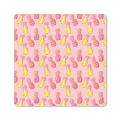 Produktbild von MuchoWow® Mauspad Mousepad Sommer - Ananas - Muster - Rosa 20x20 cm - Mousepads - Maus Mat - Pad - Mausunterlage - Desk Mat - Bureauartikeln