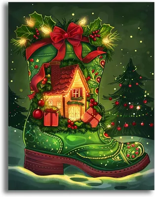 Imagen del producto de Kit de pintura con diamantes, diseño navideño, completo, 30x40 cm, 5D, ideal para decoración de paredes