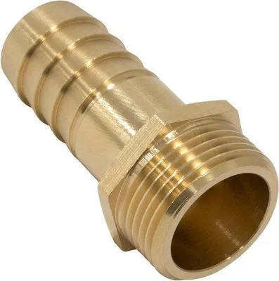 Zdjęcie produktu dla Mosiężna pompa do nawadniania z przyłączem męskim 3/4 cala – średnica 20 mm – klucz 27 mm – przyłącze przewodowe – zestaw do nawadniania