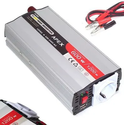Produktbild von 06149 Spannungswandler 600W 1200W USB 12V Stromwandler Inverter Wechselrichter