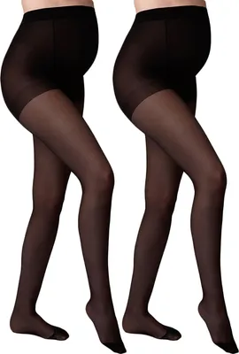 Produktbild von Giulia Umstandsstrumpfhose Strumpfhose für Schwangere Mutter Mama 40 Den (2er Set) Schwarz L