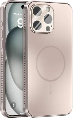 Image de Coque magnétique pour iPhone 14 Pro Max, coque mate PC+TPU avec protection des lentilles, coque résistante aux chocs avec dissipation de la chaleur Or
