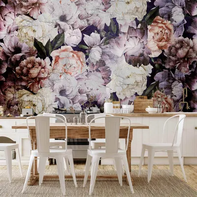 Produktbild von Vlies Fototapete - Plant motif with peonies in a garden - retro style flower background 350x245 cm Blumen b-C-0823-a-a