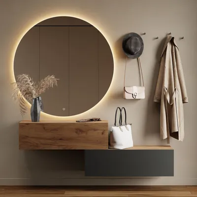 Produktbild von Planetmöbel Flur Möbel Garderobe Hängeschrank 2x 100 cm gold eiche - gold eiche / anthrazit, Wandgarderobe hängend oder stehend