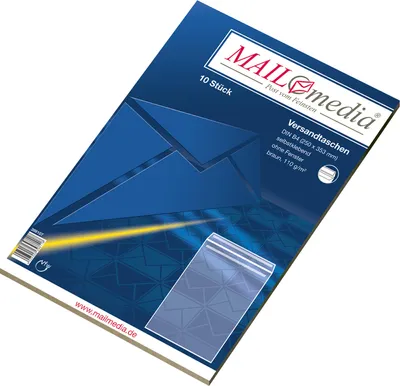 Produktbild von 10 Versandtaschen B4 Briefumschläge 110g braun o. F.