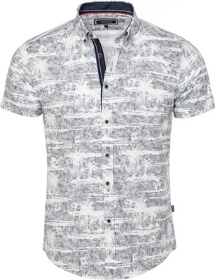 Produktbild von Brandneu Designer Kurzarm Hemd CARISMA CRM9145 Weiß/Blau 4XL