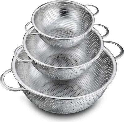 Produktbild von Sieb, Edelstahl Micro-Perforierte Küchensieb Nudelsieb mit Griffen