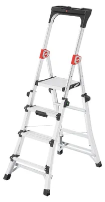 Obrázek produktu pro Hliníkové teleskopické schůdky Hailo TL100 TopLine 3-5 stupňů s flexibilní pracovní výškou, do 150 kg