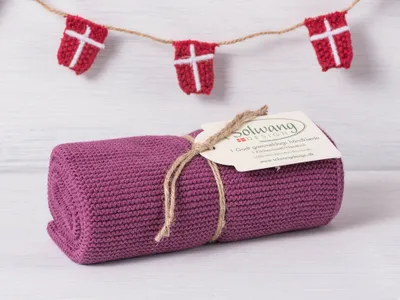 Produktbild von Solwang Küchentuch PFLAUME gestrickt Putztuch Geschirrtuch Handtuch Gästetuch