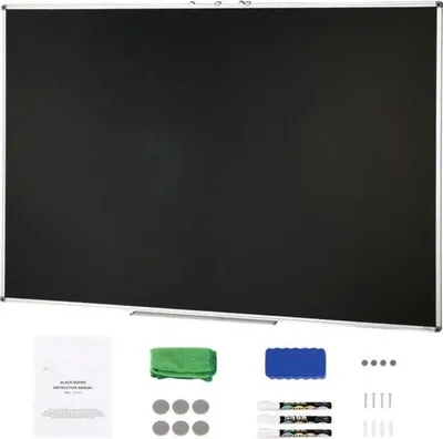 Image de Tableau magnétique noir - 1189 x 1791 mm - Inscriptible et rabattable