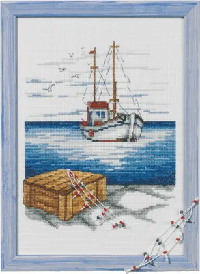 Immagine prodotto di Kit Permin per punto croce "Schooner", 20x28cm, 92-2308
