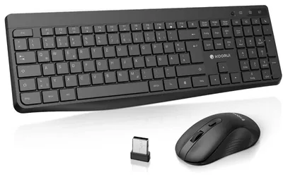 Produktbild von KOORUI Tastatur und Maus Kabellos,Deutsches Layout QWERTZ，Schwarz