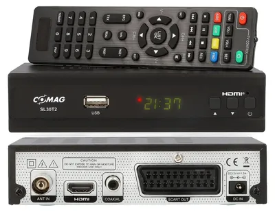 Produktbild von Comag SL30 DVB-T2 Receiver + aktive Zimmerantenne + HDMI Kabel, HDTV für frei Empfangbare DVB-T2 Sender mit USB TV Aufnahme (PVR Ready)