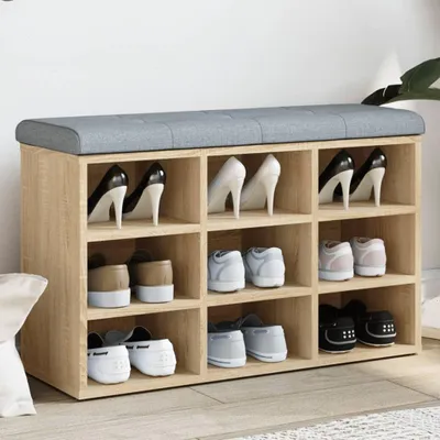 Obrázek produktu pro vidaXL Lavice na boty Sonoma dub 82 x 32 x 50 cm Materiál na bázi dřeva