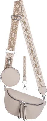 Produktbild von Umhängetasche (BBL-53167) Bauchtasche Crossbody-Bag Kunstleder Italy-Design BEIGE