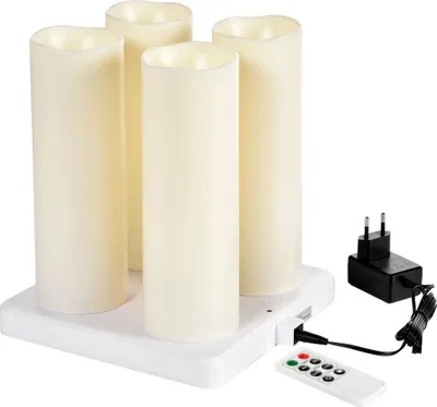 Produktbild von Duni LED Stumpenkerze wiederaufladbar 220 x 75mm 12 Std. Weiß