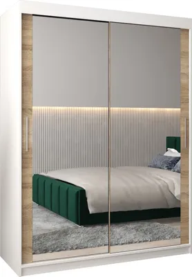 Produktbild von Kleiderschrank, Schiebetürenschrank Schlafzimmer, Schrank mit Spiegel TOKYO 3 150 cm