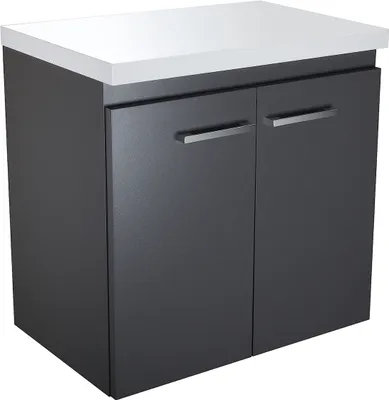Produktbild von Badezimmerschrank Paplinskimoebel 60x40x60 Badezimmerschrank unter Waschbecken, Unterschrank in Graphit, Badezimmerschrank + Arbeitsplatten-Set