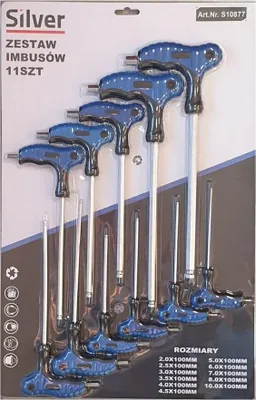 Obrázek produktu pro Wkrętaki 11Szt. Typ T Hex 2-10Mm/Silver
