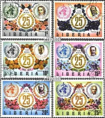 Produktbild von Briefmarken Liberia 1973 Mi 882-887 (kompl.Ausg.) gestempelt 25 Jahre WHO