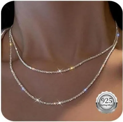 Zdjęcie produktu dla Srebrne naszyjniki z łańcuszkiem Kenivira Dainty Choker Shine Jewellery