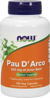 Productafbeelding van NOW Foods Pau d'Arco 500 mg (100 capsules) - Artikelnummer 3944