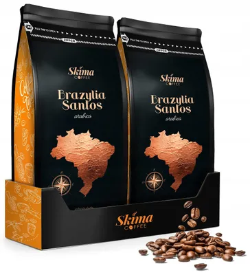 Produktbild von Kaffeebohnen 2 x 1 kg BRASILIEN SANTOS 100 % Arabica frisch geröstet