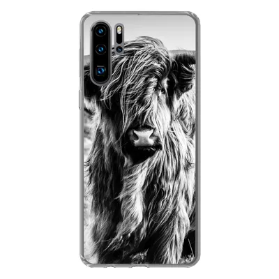 Produktbild von MuchoWow® Handyhülle Schutzhülle Hülle für Huawei P30 Pro Schottischer Highlander - Natur - Kuh - Schwarz - Weiß Silikon Softcase Handy Hülle - Schutzdeckel