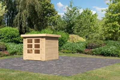 Produktbild von Karibu Gartenhaus Gerätehaus Askola 2 naturbelassen 213x217x211 cm